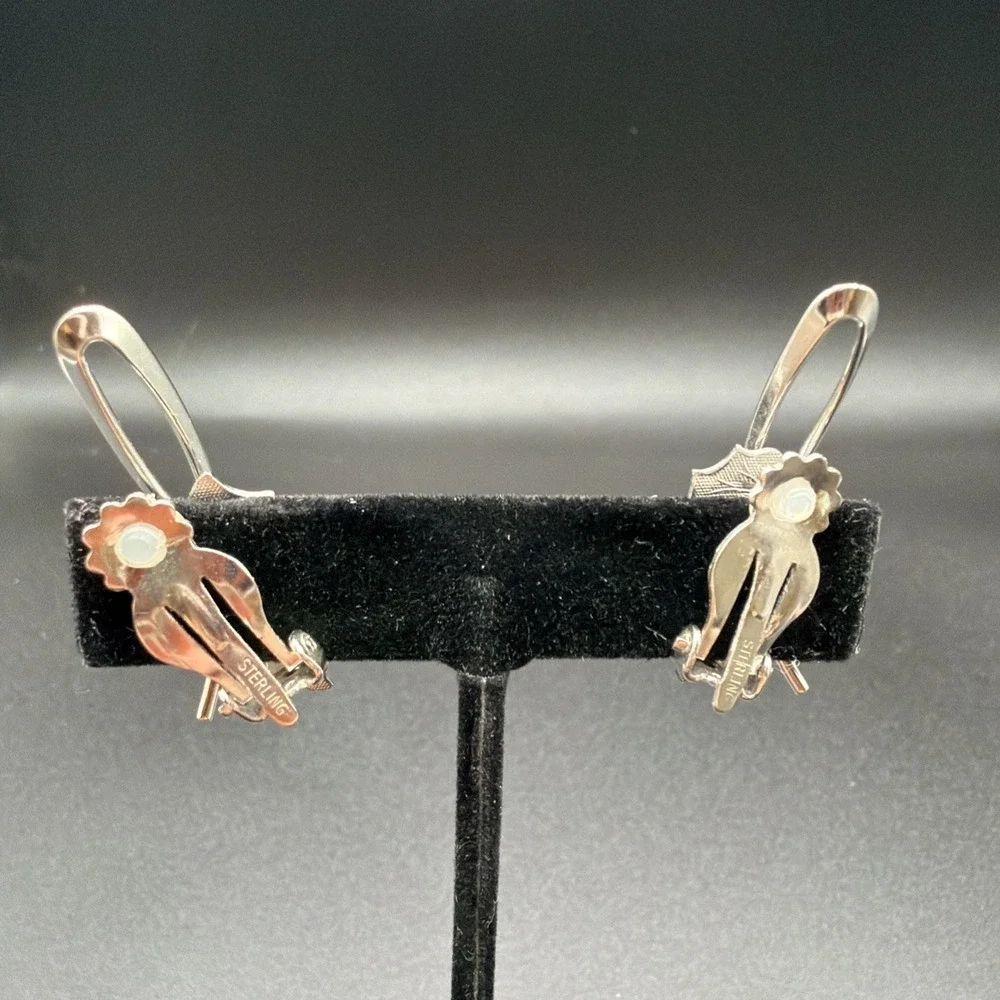 Vintage Maple Leaf Sterling Silver Clip on‎ Earrings